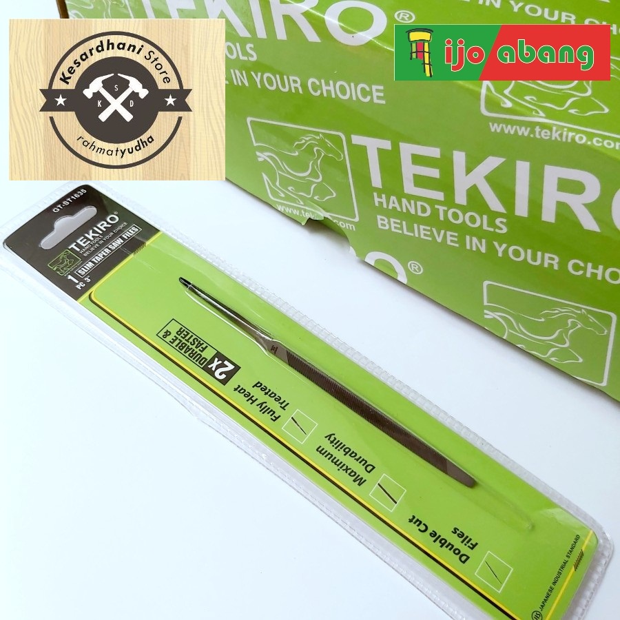 Kikir Segitiga TEKIRO 4 inch Slim Taper Files Langsing 4&quot; 4inch File Kikir Gergaji Plat Besi Tepi Tepian