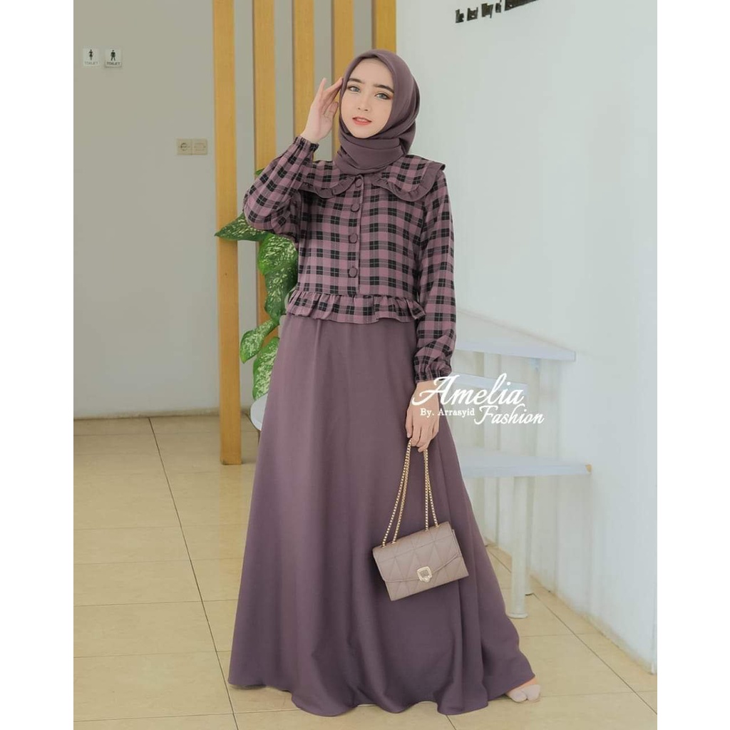 gamis AMELYA ORI amelia /gamis kekiinian/gamis terbaru