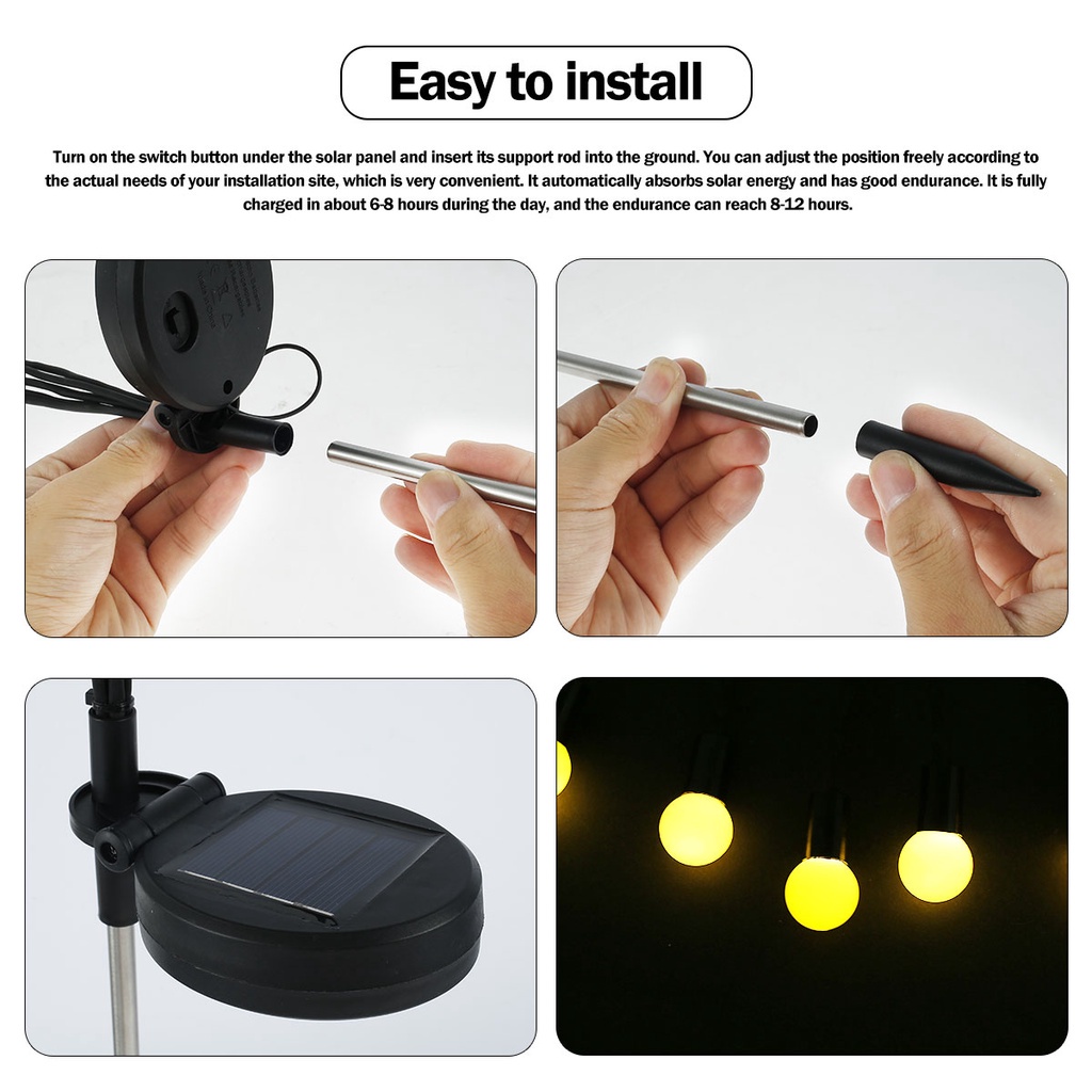 【COD】Solar LED Firefly Bergoyang Light Outdoor /Lampu Taman 10-Led Lampu Tenaga Surya Outdoor/Firefly Lawn Lampu/Lampu Lanskap Firework Festival Liburan Natal Lampu Lawn Lintasan Dekorasi