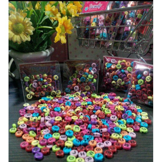 30 GRAM MIX RANDOM MANIK MOTE HURUF MIX BANYAK VARIAN LENGKAP BAHAN CRAFT KERAJINAN DIY