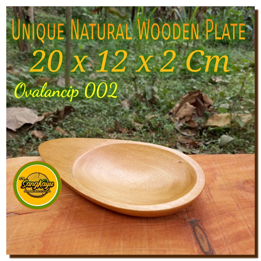 Ovale wooden plates 20 x 12 cm piring kayu oval lancip 002 piring saji