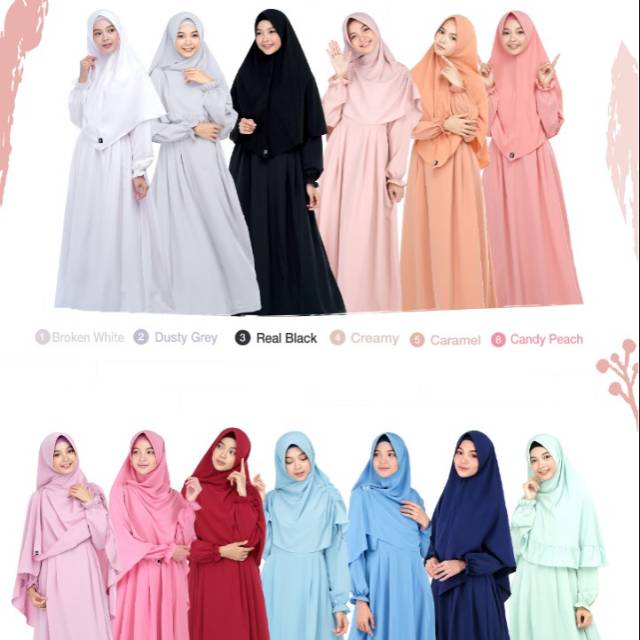 Gamis fizka syari premium jubah sunnah akhwat bahan crepe furing busui wudhu friendly
