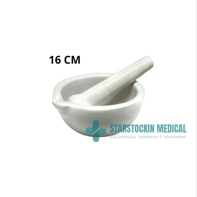 Mortal Mortar Serenity Alat Penggerus Obat Lumpang Alu 16 cm