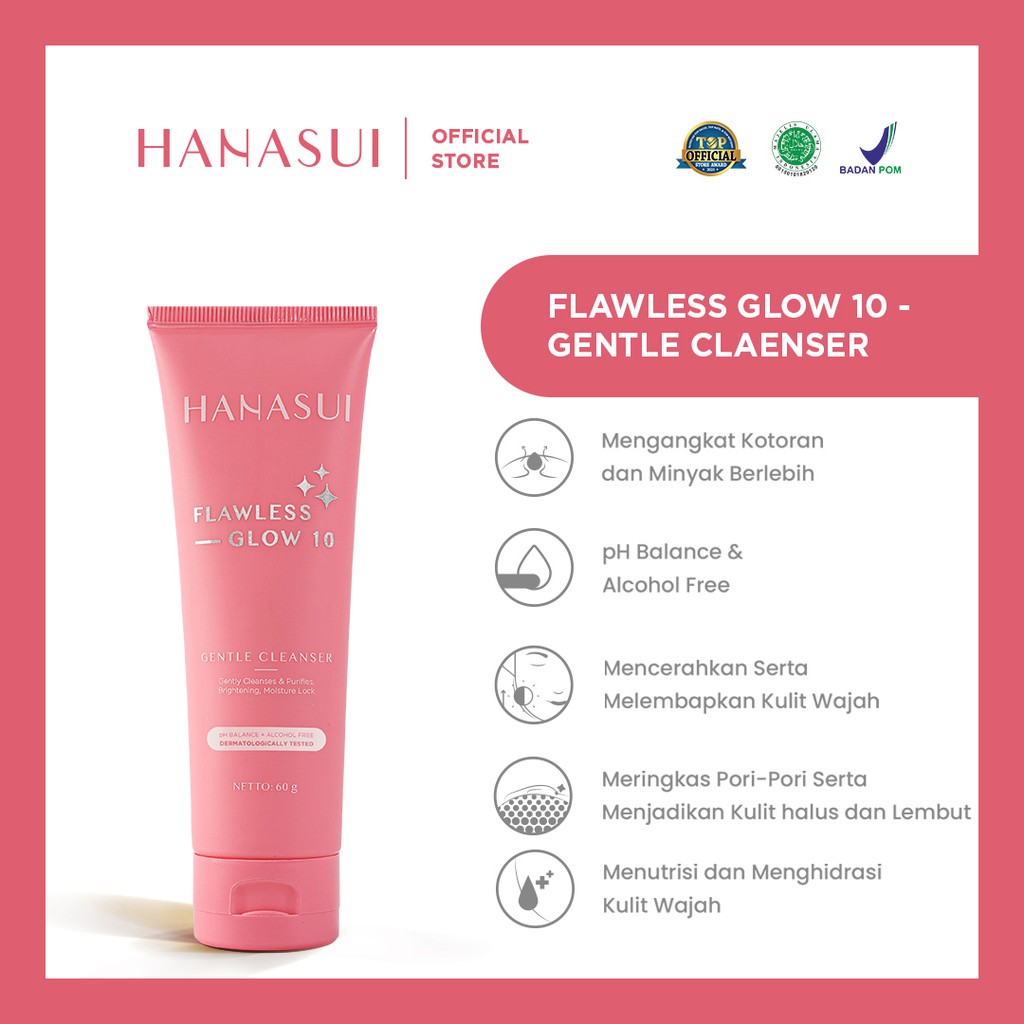 Hanasui Flawless Glow 10 Gentle Cleanser / Facial wash / sabun wajah hanasui