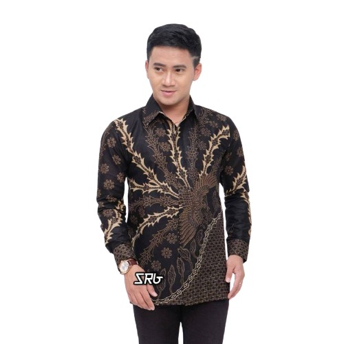 EMHABATIK | Batik Couple Pria Wanita Kemeja modern kasual Tunik adem halus-KMJ MURAI HITAM