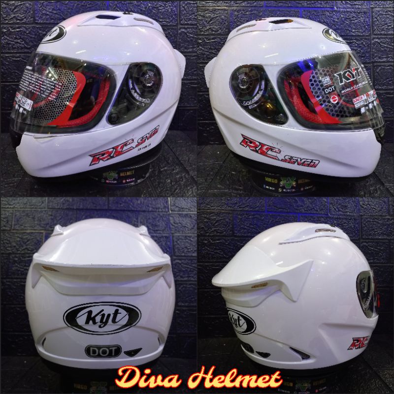 HELM KYT RC7 SOLID WHITE SNI DOT TERMURAH