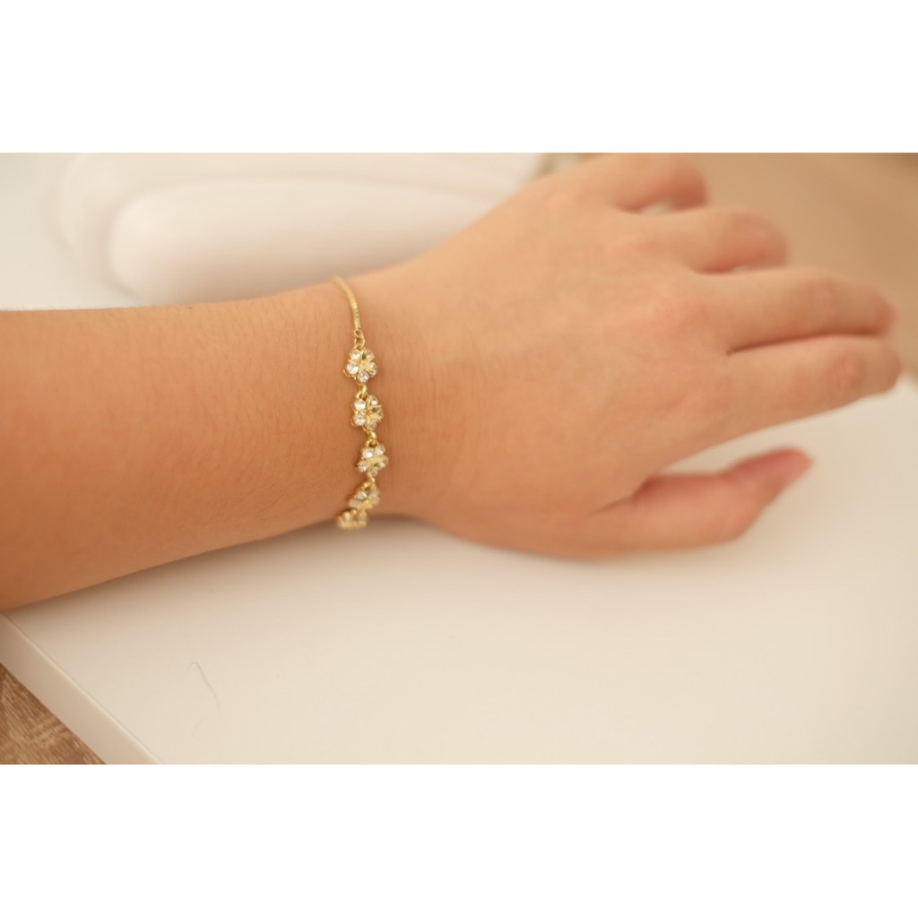 Ark.co - Tansy Full Flower Bracelet gelang tangan bunga adjustable zircon