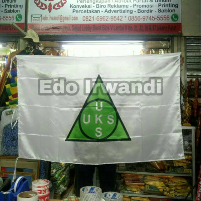 

Bendera UKS Ukuran 90 x 135 cm Bahan Satin Sablon Ready Stock