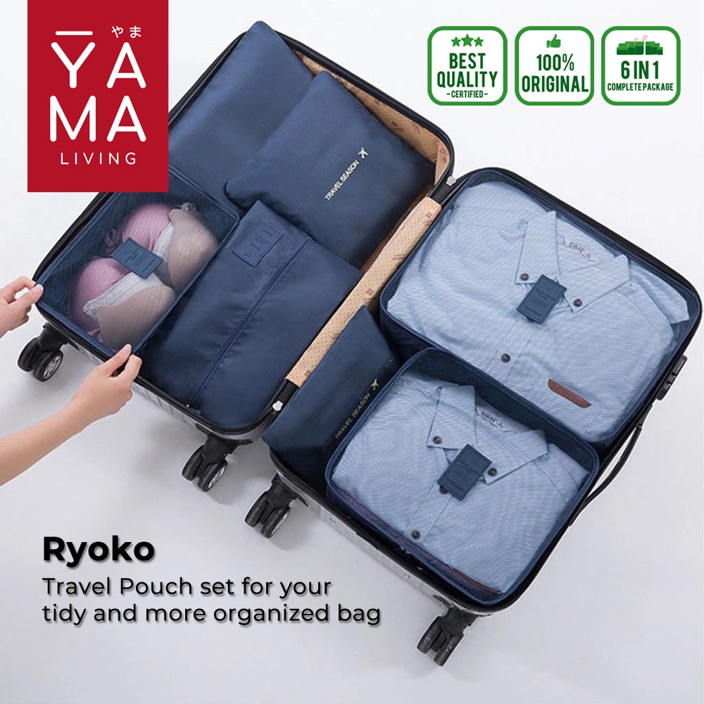 YAMA RYOKO Tas Travel Set 6 in 1 Pouch Organizer Tas Penyimpanan Pakaian Storage Bag