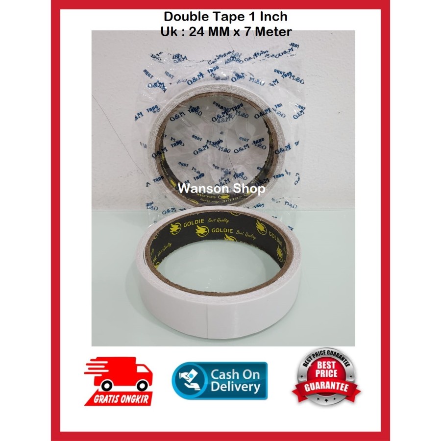 

DOUBLE TAPE 1 INCH 24MM X 7 METER / DOUBLE TAPE SATU INCH