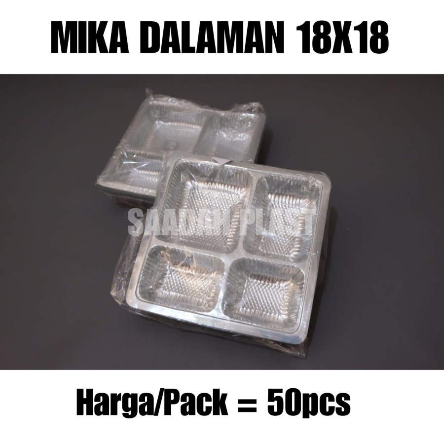 (ISI 50) Mika Dalaman 18x18 4 Sekat / Tatakan Dus