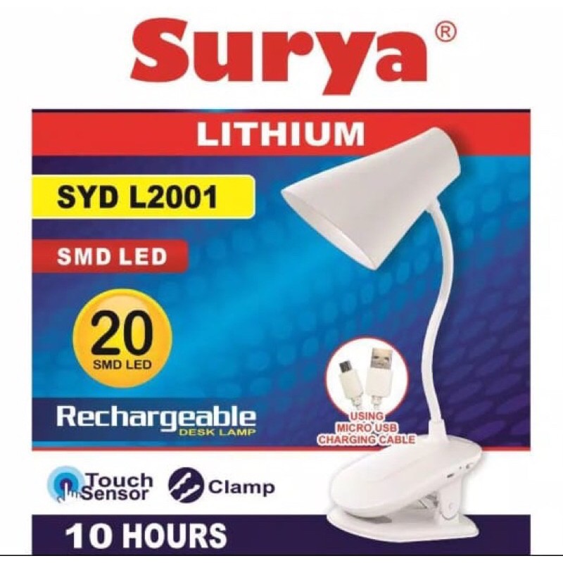 Lampu belajar SURYA CAS EMERGENCY JEPIT KE MEJA