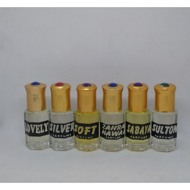 PARFUM MURNI ROL ON 6 ML (SOFT,SULTHON,SILVER,SABAYA,ZAHRAT HAWAI,LOVELY)