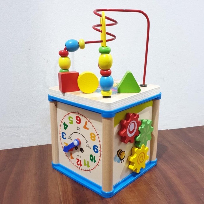 

5 in 1 Wooden Busy Box - Mainan Edukasi Anak Kayu Sensory Motorik Play