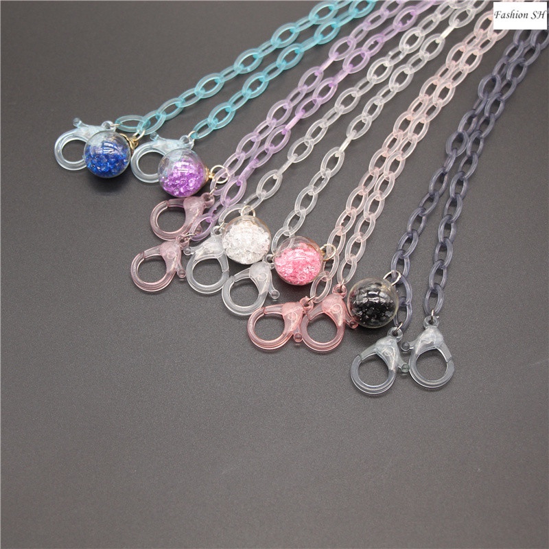 New transparent mask chain ball pendant mask anti-lost lanyard M60065