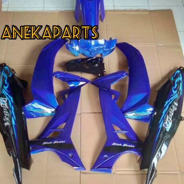 Body halus full set vega r new biru hitam plus striping