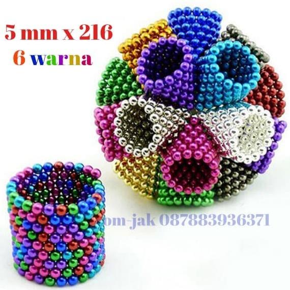 HOTLIST BOLA MAGNET WARNA 5mm / Magnetic Ball / magnet ball 216pcs 5mm
