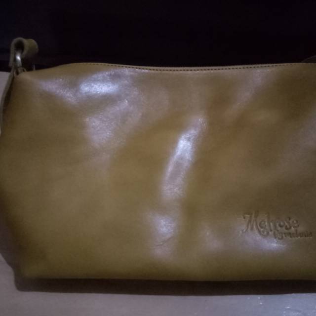 Jual tas melrose NWT warna kuning, melrose by melani leather, nitip hastag dressbyairin
