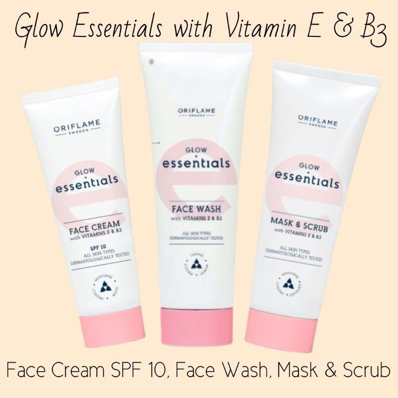 Glow essentials face cream/ fave wash/scrub
