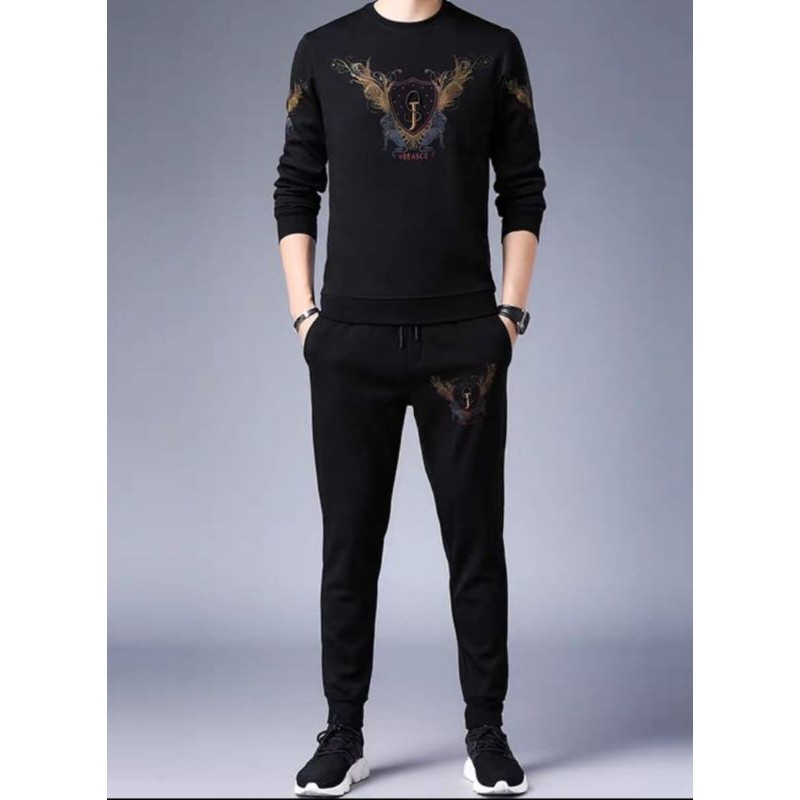 STELAN PRIA 1 SET SWEATER DAN CELANA FOIL