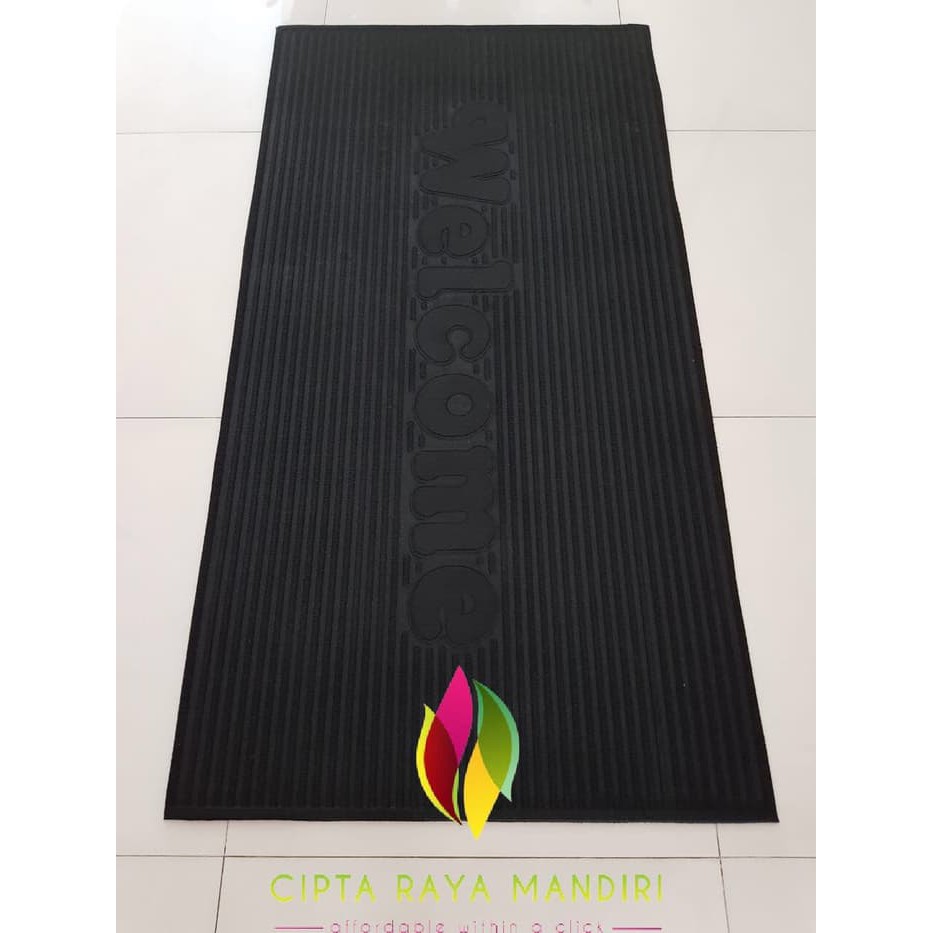 Keset Karpet Karet Bludru WELCOME 76x145