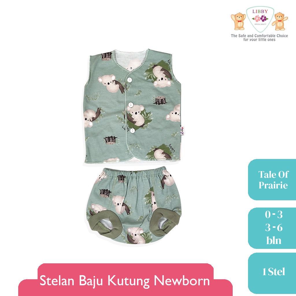 Libby Baby Setelan Kutung motif New Born/Libby Motif Tale of Prairie - libby baju bayi murah 1 stel 3-6 month