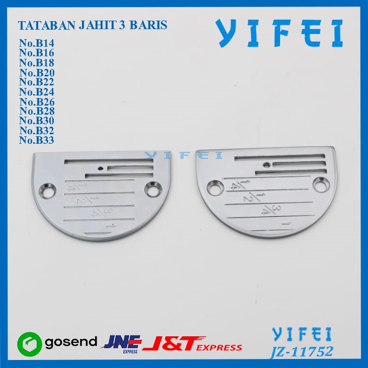 Tataban Jahit 3 Baris YIFEI-11752/Needle plate jahit 3 baris - B14 - B14