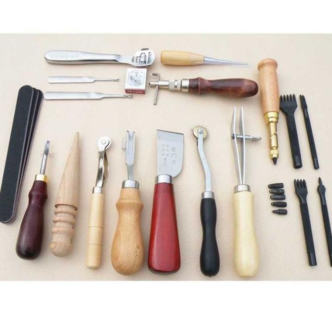 Alat Pengrajin Seni Ukir Kulit 18in1 Leather Craft Stitching Tool Set