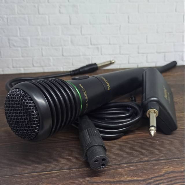 Microphone single 2 in 1 wireless / kabel jernih karaoke cermah pidato MIC HM-308 Homic 308