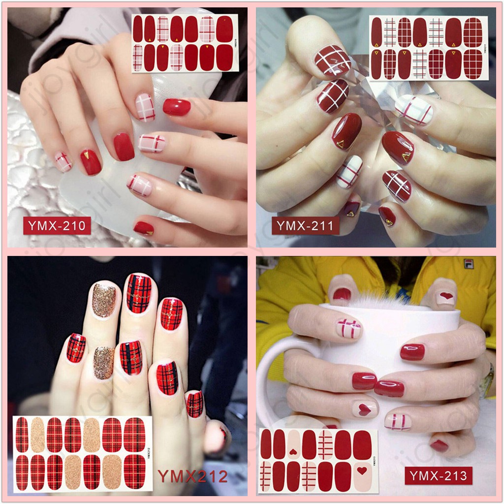 &lt;Jjoygirl&gt;YMX Nail sticker motif / sticker kuku / stiker kuku / nail stiker glitter / stripes design