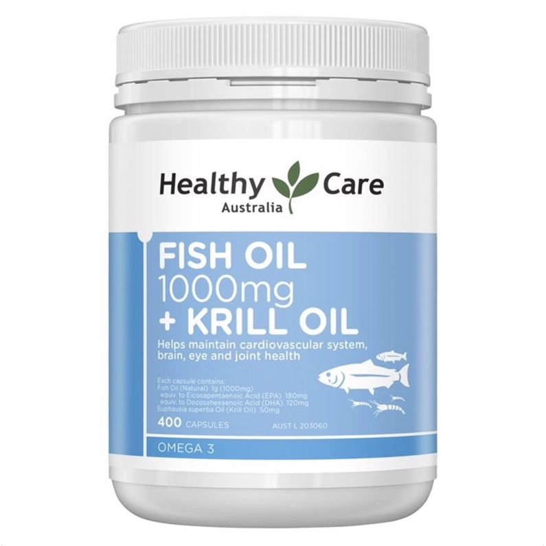 Healthy Care Fish Oil 1000mg + Krill Oil 400 Caps