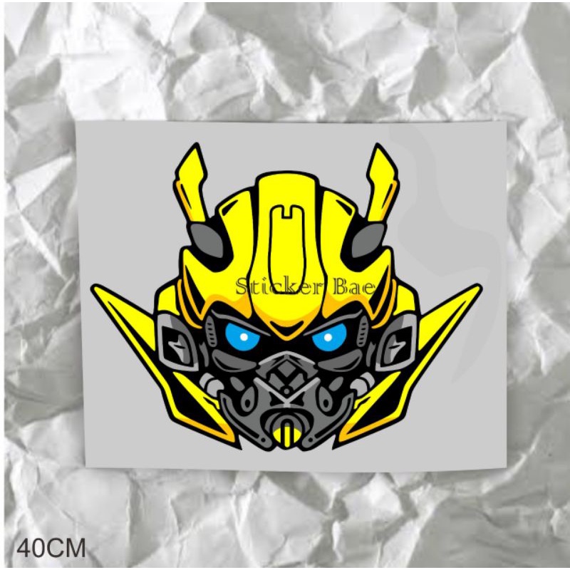 Sticker autobot transformers bumblebee Cuting Stiker kepala bumbelbe bahan tumpuk timbul buat motor mobil kaca bisa