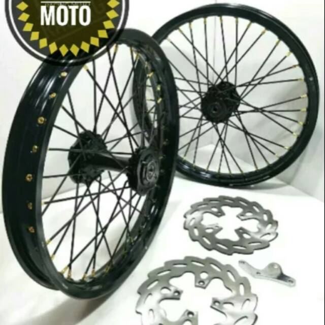 SEPAKET VELG NINJA RR.R VELG RING 17 LEBAR 160-140 TROMOL BECAK BAJA FREE CAKRAM PLUS STEL VELG