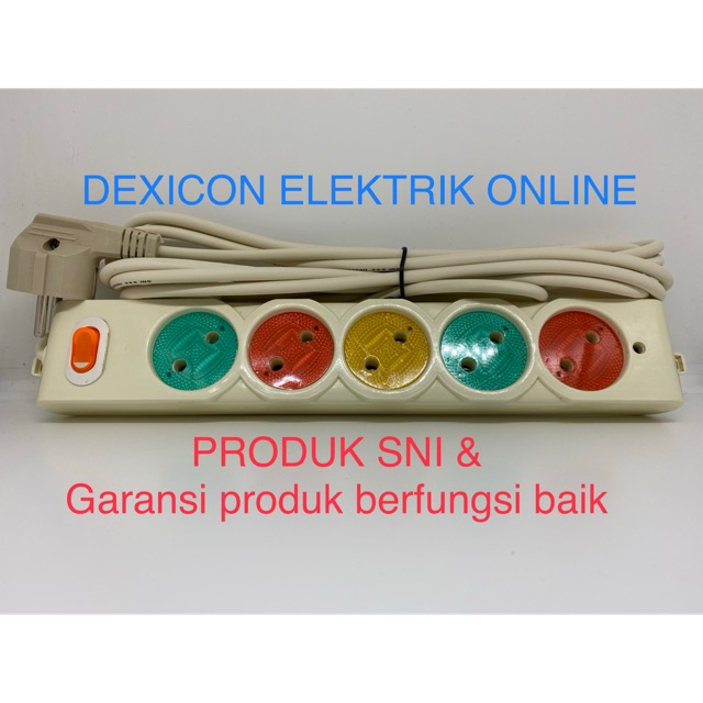 Stop kontak gepeng colour/5 lubang 5 meter/stop kontak murah/colokan listrik/sambungan listrik warna