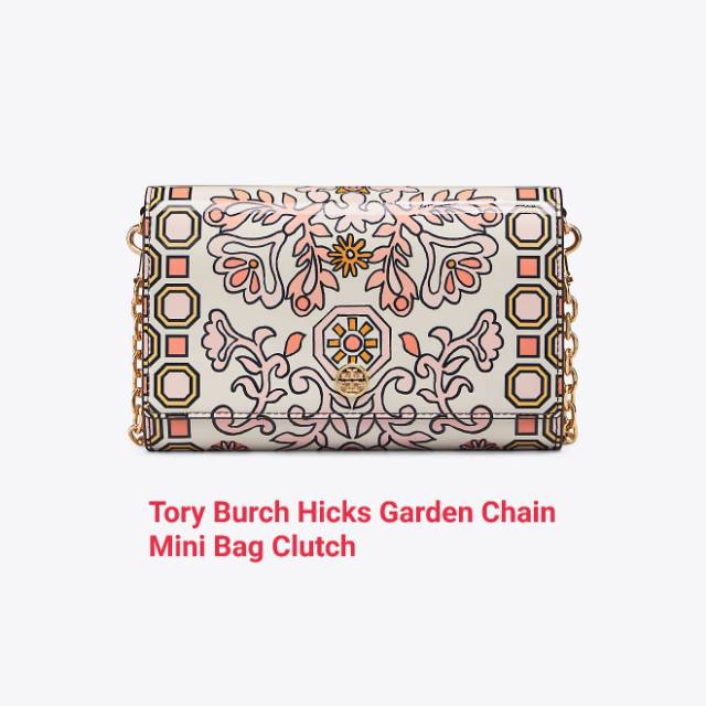 Original New Tas Dompet Tory Burch Hicks Garden Chain Mini Bag Clutch Wallet