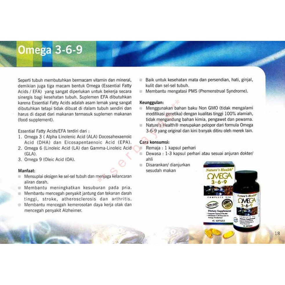 Vitamin Multivitamin Nature S Health Omega 3 6 9 Minyak Ikan 369 100 Softgel Nutrisi Indonesia