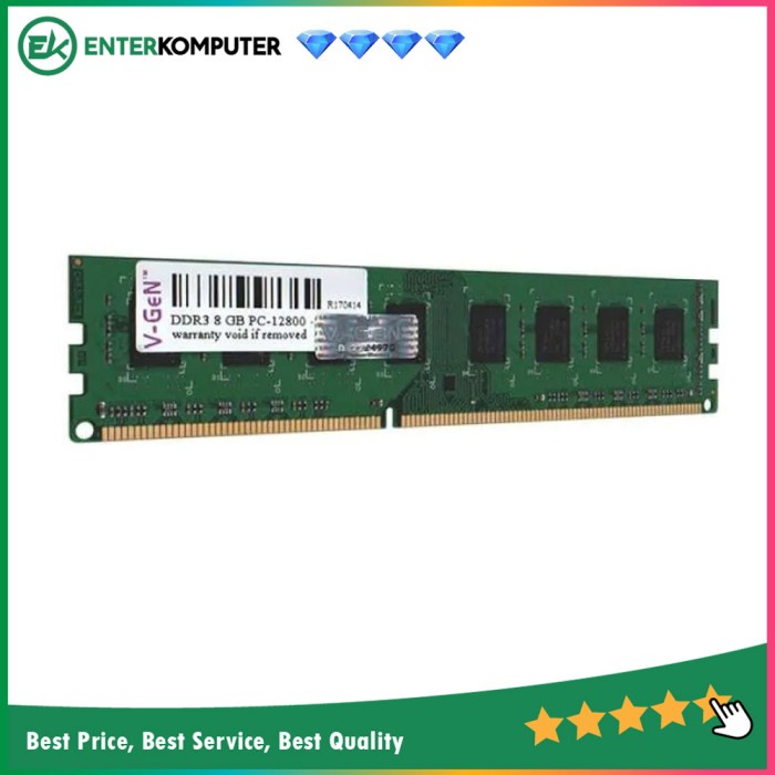 Ram V-GeN Platinum DDR3 8GB PC10600 PC12800 - Low Voltage