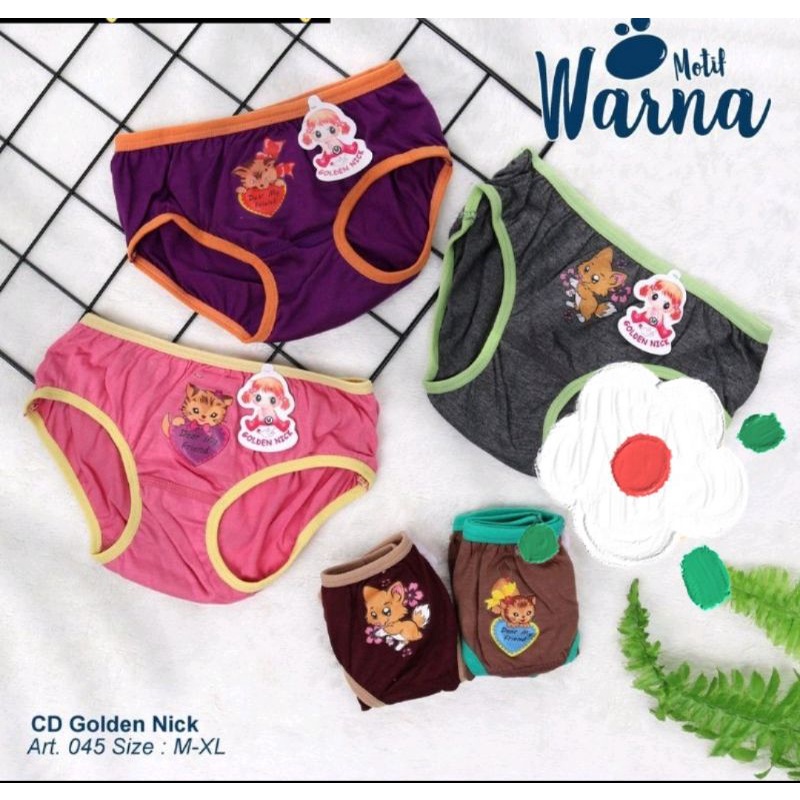 3pcs_ celana dalam anak GOLDEN NICK warna tua & muda M.L.XL / CG GOLDEN NICK / CD GN ANAK
