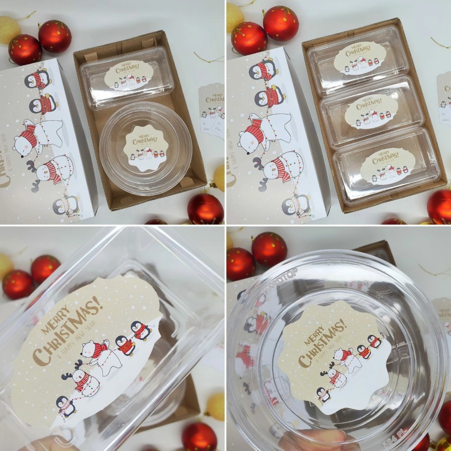 

dus toples natal motif polar bear edisi christmas box hampers packaging