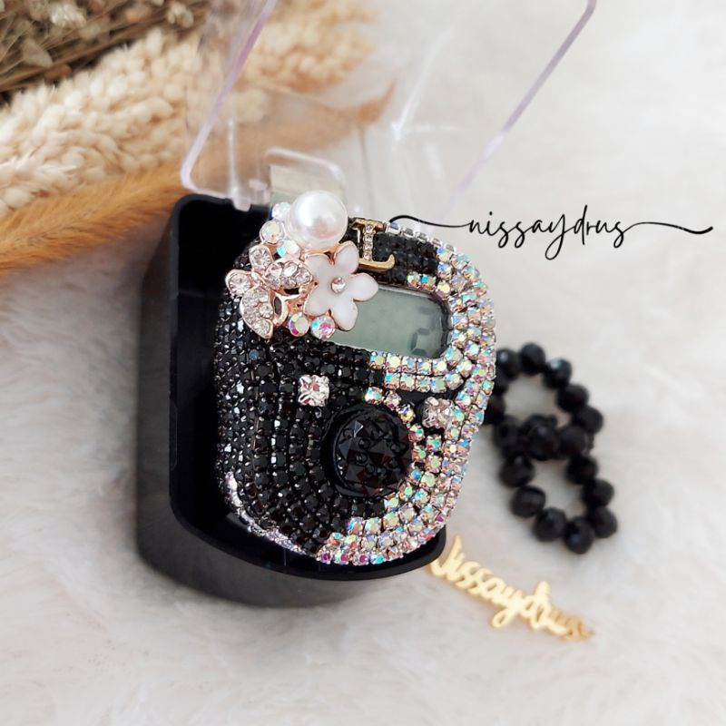 Nisa Aydrus - ALARM Mix New SH Black Silver Tasbih Digital Swarovski Cantik