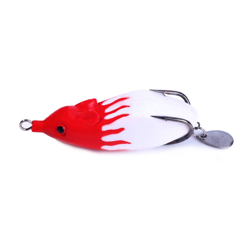 HENGJIA 1PCS New Product 7CM/12G Topwater Frog Lure Soft Bait Artificial Bait Umpan Spoon Katak Wobbler Ikan Kecil Kail Memancing Kait