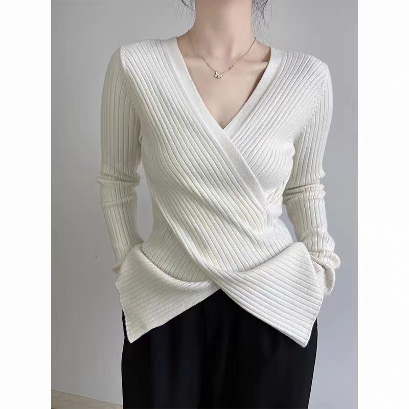 Knitwear Blouse Import Wanita Lengan Panjang Wanita Vintage Sweater Rajut Wanita