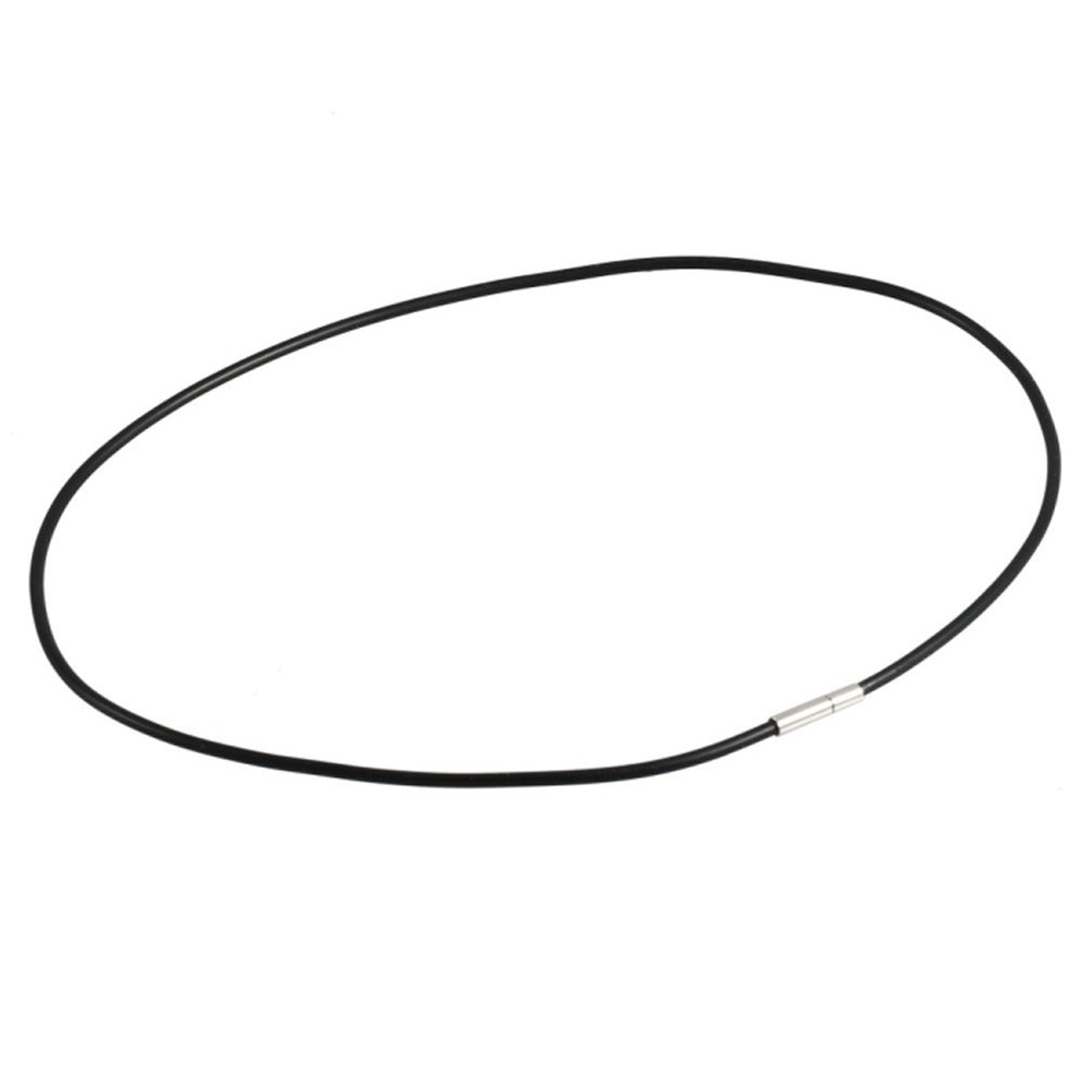 Needway  Link Cord Necklace Rubber Jewelry Chain Closure Stainless Steel Black Cord Simple/Multicolor