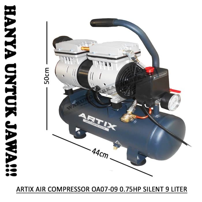 Kompresor Artix Tanpa Oli Oiless Air Compressor 0.75HP 9 Liter