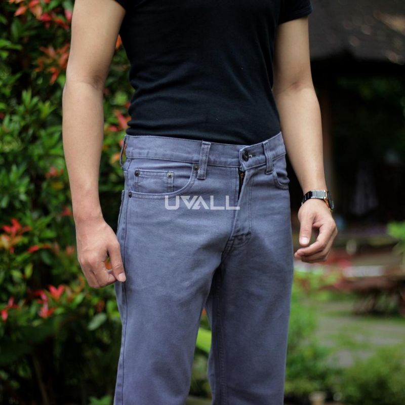 CELANA STANDAR UVALL / CELANA PANJANG JEANS PRIA STANDAR ( NOMOR KECIL)