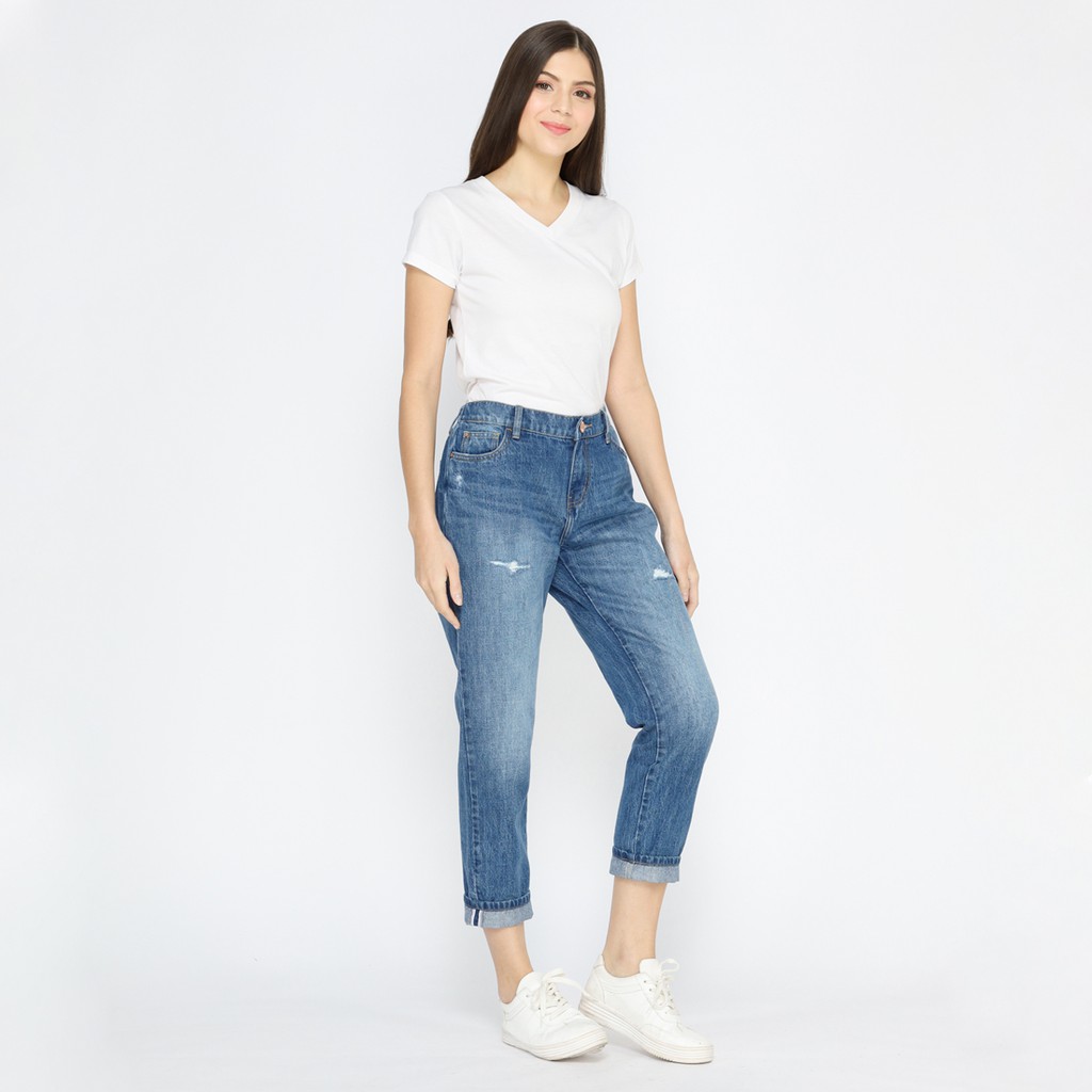 C2 Zittka Blue Boyfriend Wanita Jeans