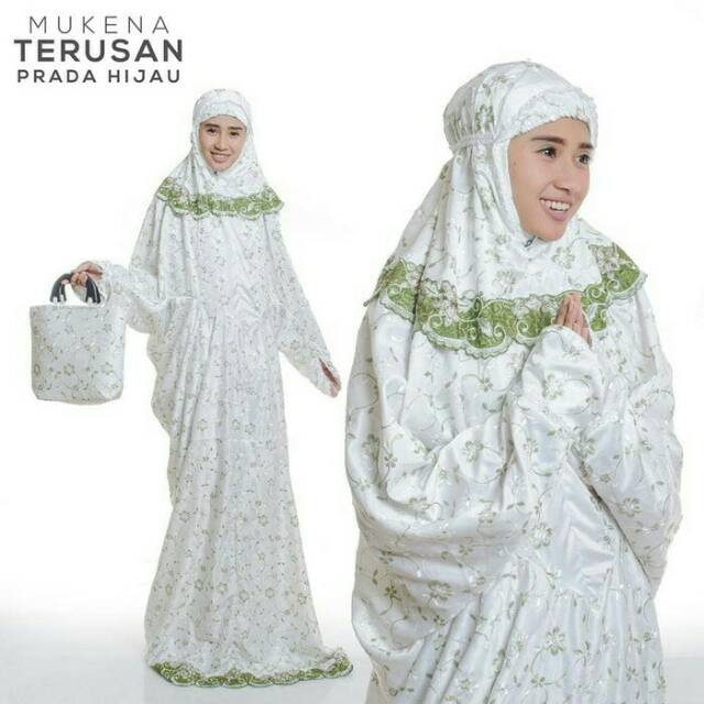 MUKENA TELEKUNG RUKUH DEWASA TERUSAN SUTRA PARIS PUTIH BORDIR COKLAT ABU UNGU HIJAU PINK BIRU
