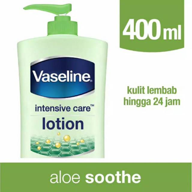 Vaseline Hand Body Lotion Intensive Care Aloe Vera Soothe 400ml Hijau