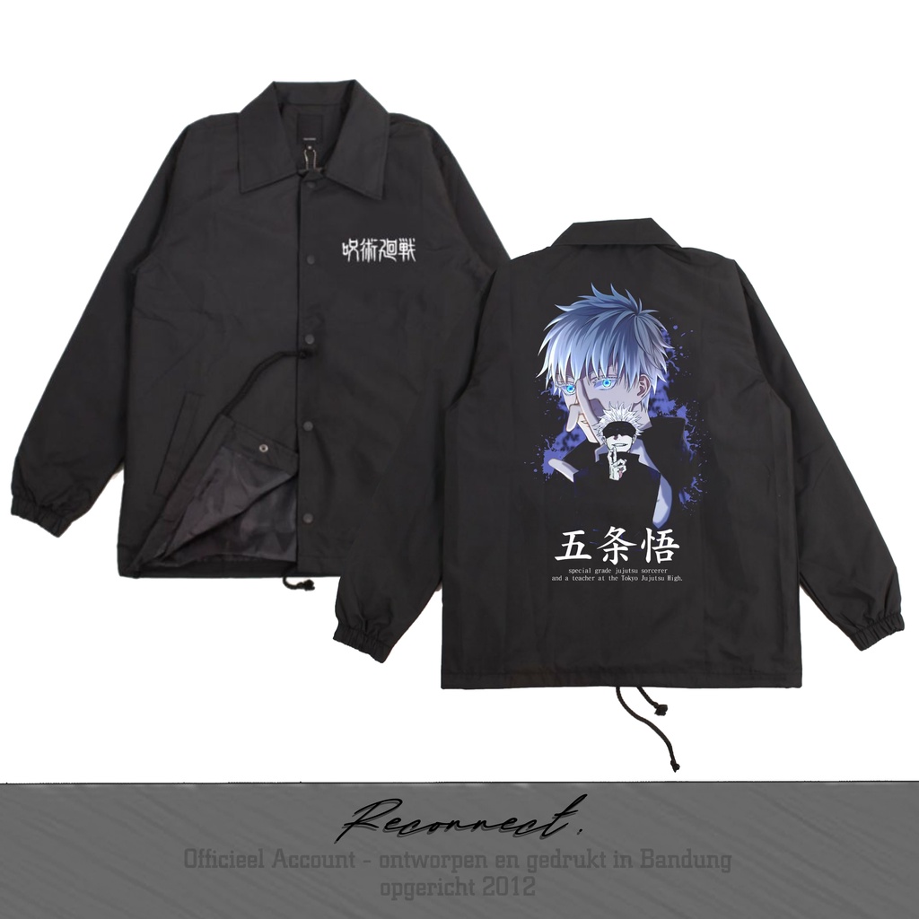 Reconnect Coach Jacket Anime Jujutsu Kaisen Gojo Satoru - Unisex