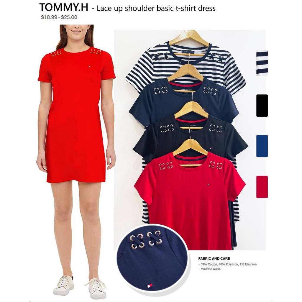 TMH  lace up tshirt dress